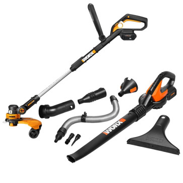 علف زن چمن زن و دستگاه دمنده مکنده ورکس 32 ولت WORX WG575.1 WG175.1