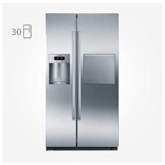 یخچال ساید بای ساید بوش سیلور 30 فوت Bosch Side By Side KAD80A404