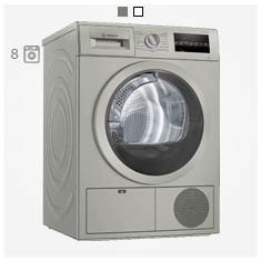 خشک کن خازنی 8 کیلویی بوش سری 6 WTG8641XME نقره ای 