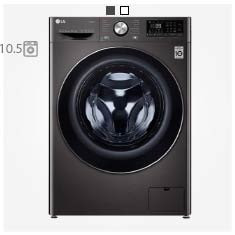 عکس لباسشویی ال جی 10.5 کیلویی WV9142 بخارشو دودی سفید 