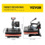 دستگاه پرس حرارتی 15×15 اینچ ‎1050 وات 450 درجه مدل VEVOR Thj15 551