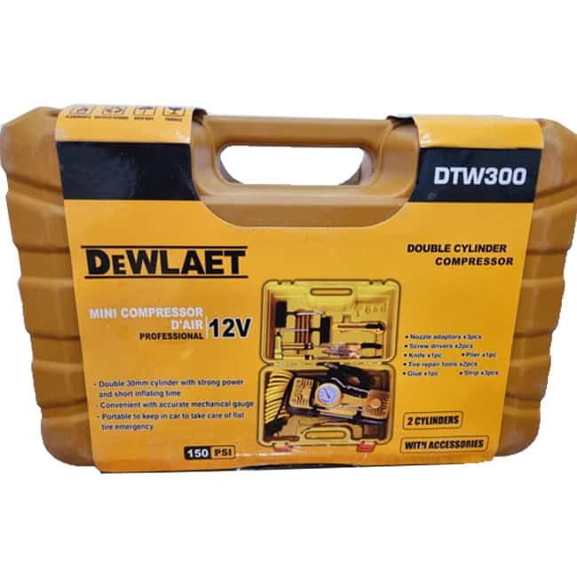 پمپ باد فندکی 12 ولت دو سیلندر دیوالت DEWALT DTW300