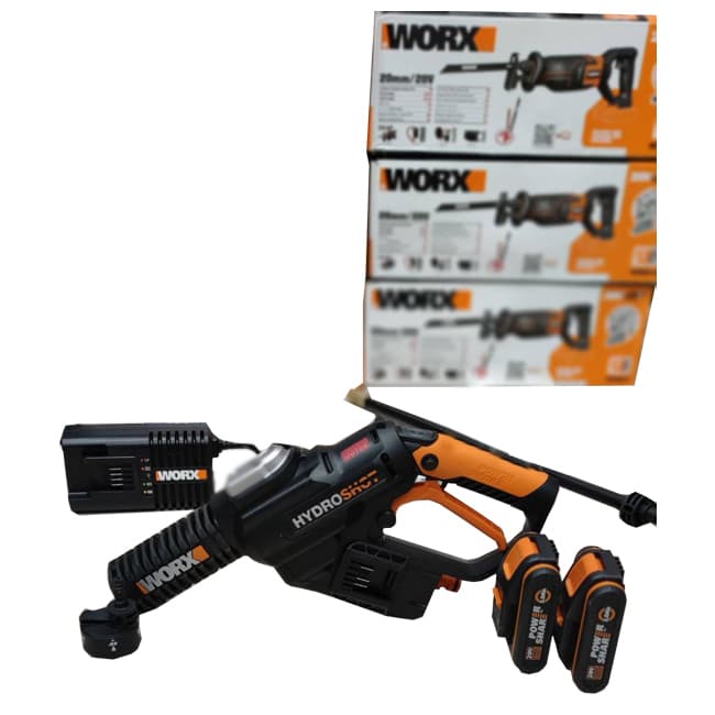 سمپاش و کارواش شارژی ورکس 50 بار براشلس جعبه کارتونی Worx WG630E.5