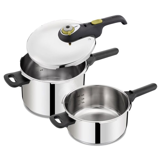 secure 5neo 1 ست دوقلو زودپز 4 و 6 لیتر تفال Tefal 4+6L Secure 5 neo