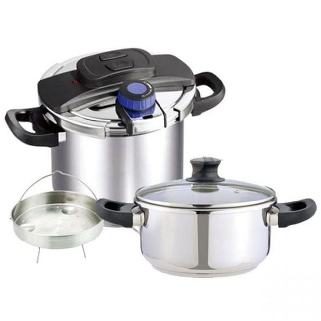 dl1040 delmonti 6 زودپز استیل دلمونتی کشویی 6 لیتری Delmonti DL1040 Pressure Cooker
