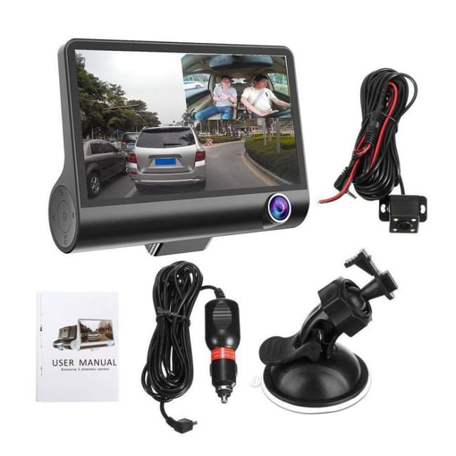 دوربین سه لنز داخل خودرو 4 اینچ Lens Car DVR Camera WDR