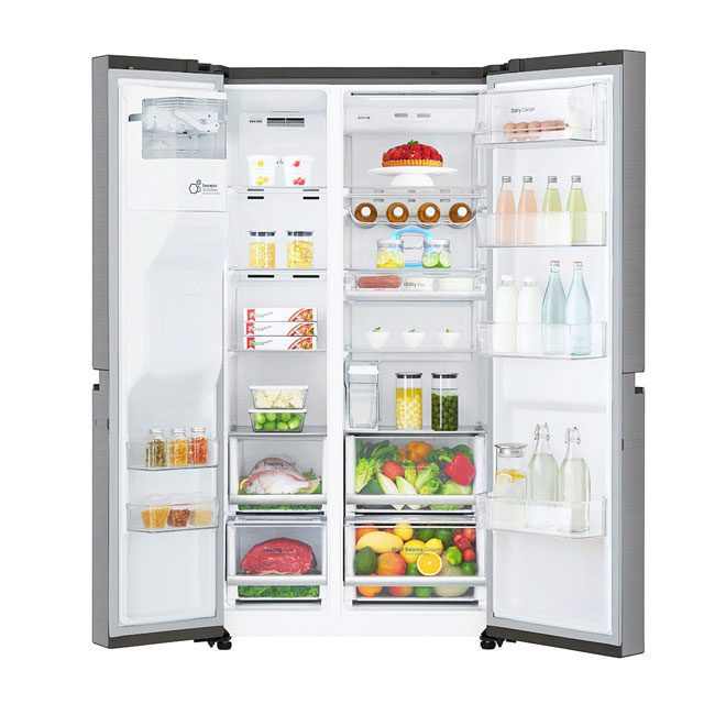 gc l247clav 2 یخچال ساید بای ساید ال جی دو درب 30 فوت LG refrigerator GC-L247CLAV
