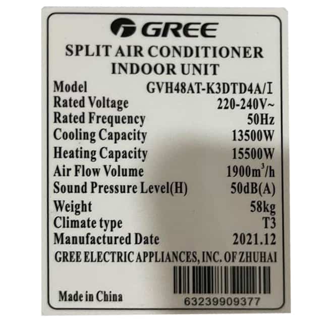 gvh48at k3dtd4ai 6 کولر گازی ایستاده 48000 اینورتر اسپلیت گری GREE GVH48AT-K3DTD4A/I