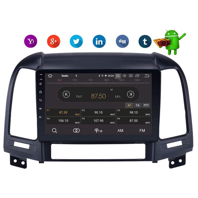 santafe 5 1 پخش فابریک اندروید خودرو سانتافه P100 Fabric player santafe old