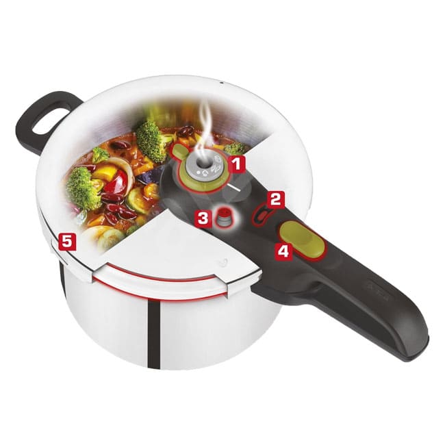 secure 5neo 6 ست دوقلو زودپز 4 و 6 لیتر تفال Tefal 4+6L Secure 5 neo