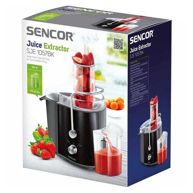 sje 1057bk 1 آبمیوه گیری تک کاره 800 وات سنکور Sencor SJE 1057BK