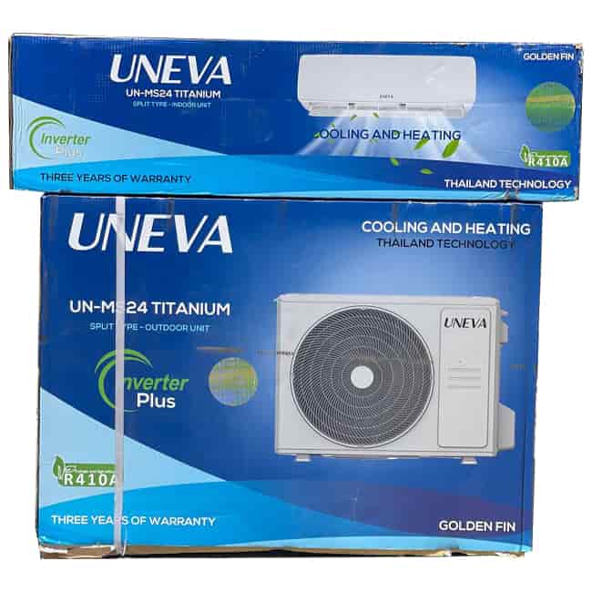 un ms24 titanium uneva 8 کولر گازی دیواری یونیوا سرد و گرم 24000 اولترا UNEVA UN-MS24 Ultra T3