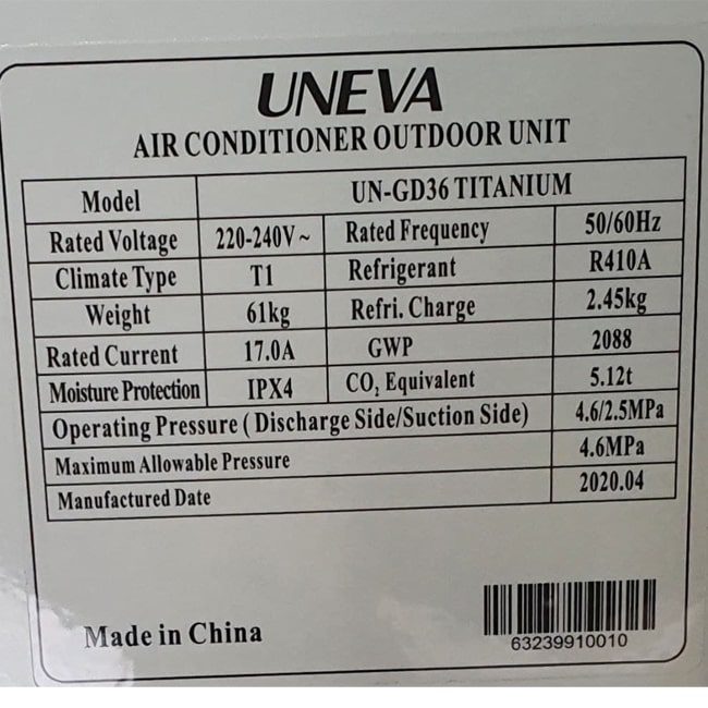 کولر گازی اینورتر داکت اسپلیت یونیوا 36000 تیتانیوم سقفی UN-GD36 T1 4 uneva un gd36 titanium 4 کولر گازی اینورتر داکت اسپلیت یونیوا 36000 تیتانیوم سقفی UN-GD36 T1