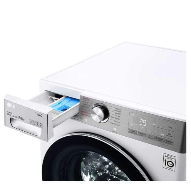 لباسشویی 12 کیلویی و 8 کیلو خشک کن ال جی LG WDV1260BRP