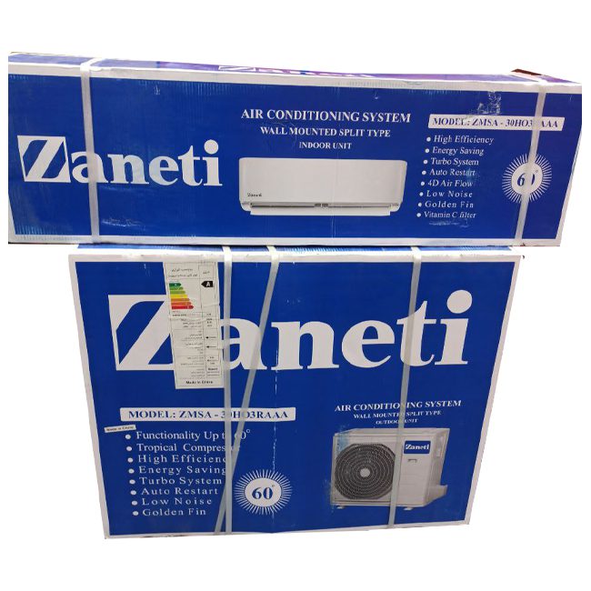 zaneti zmsa 30ho3raaa 1 کولر گازی زانتی 30000 کم مصرف ZMSA-30HO3RAAA T3 R410A