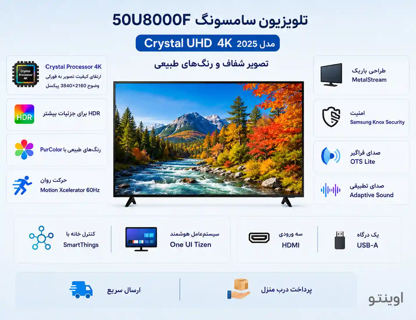قیمت تلویزیون سامسونگ 50U8000F