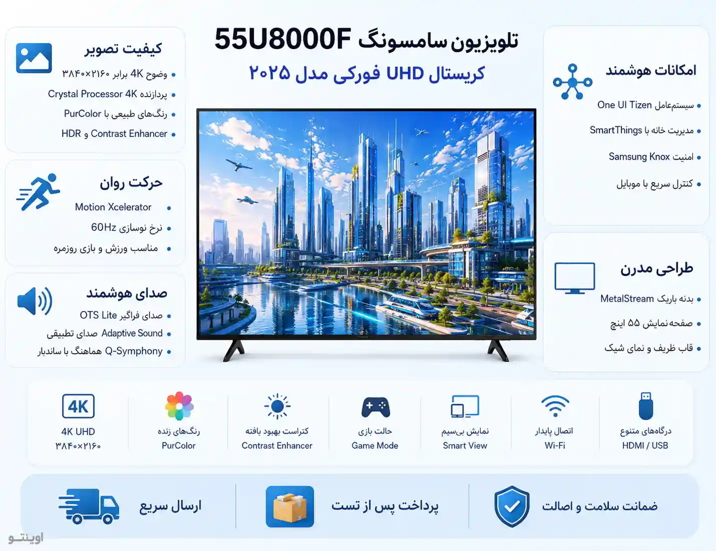 خرید تلویزیون سامسونگ 55U8000F