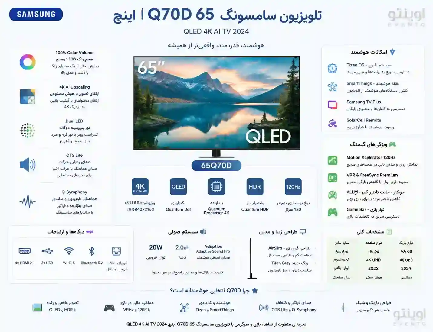 تلویزیون سامسونگ 65Q70D