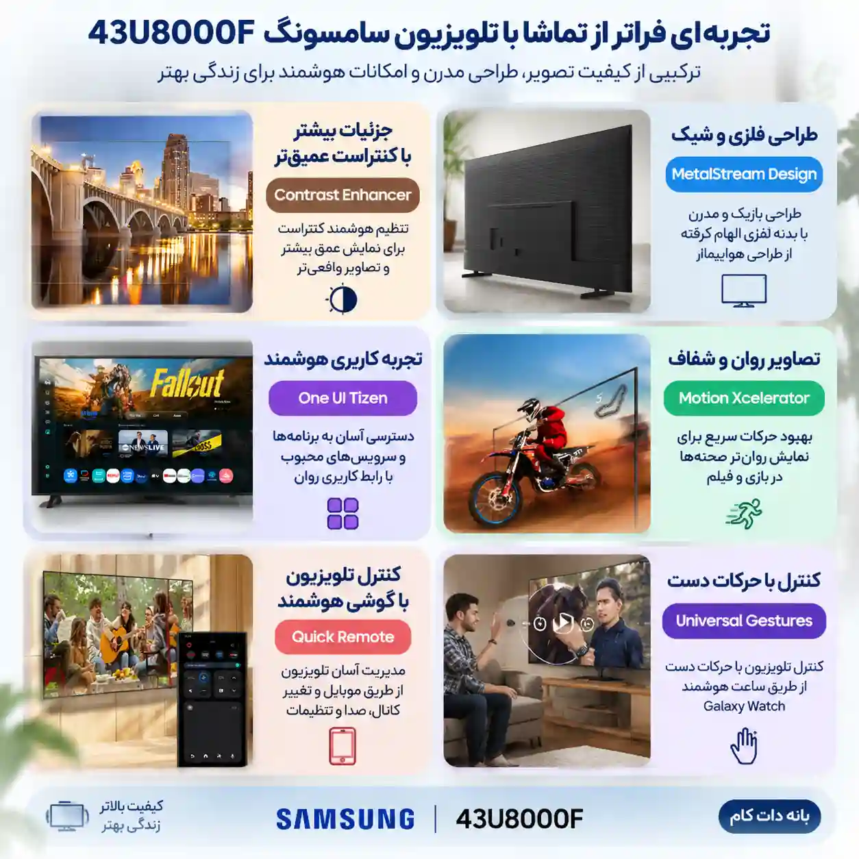 قیمت تلویزیون سامسونگ 43U8000F