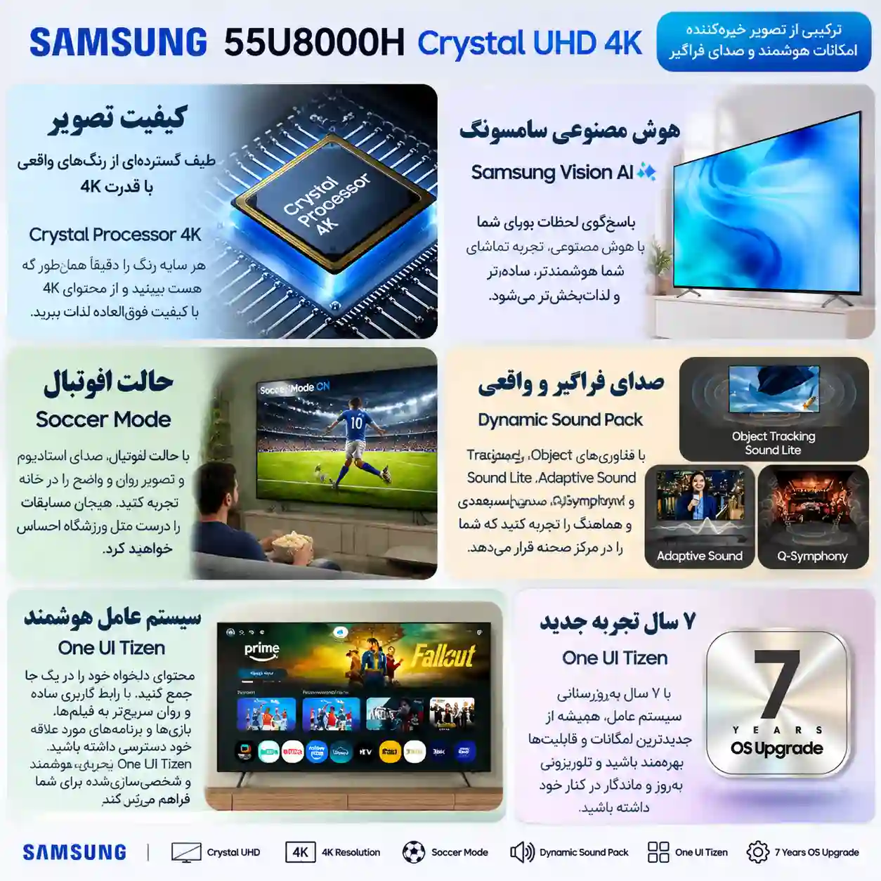 خرید تلویزیون سامسونگ 55U8000H