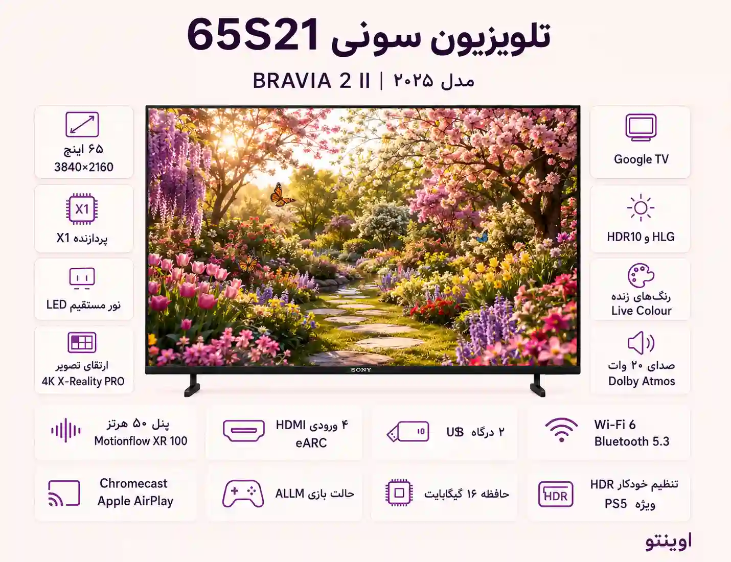 تلویزیون سونی 65S21 6 65S21 12 تلویزیون سونی 65S21