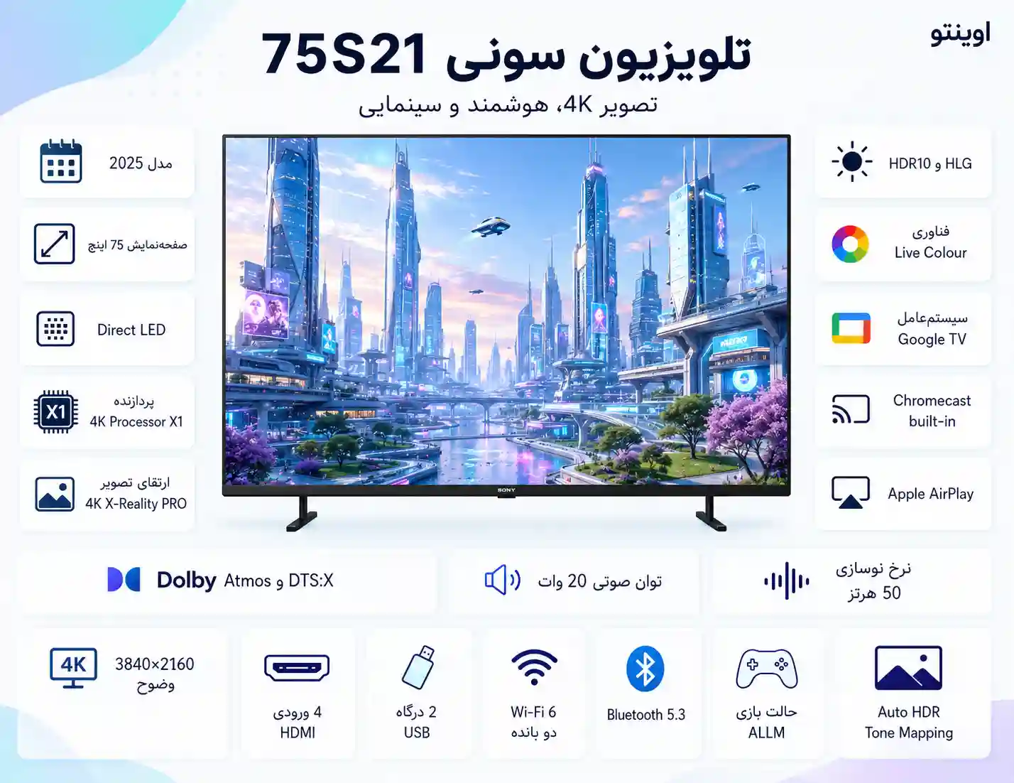 تلویزیون سونی 75S21 6 75S21